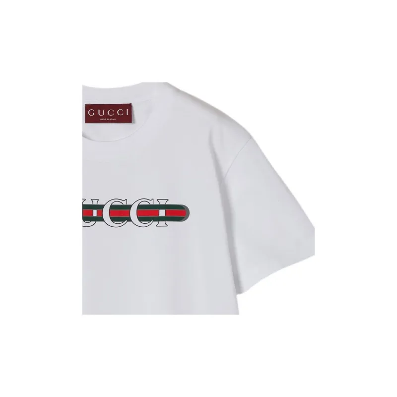 GUCCI Logo Printed Jersey T Shirt-5