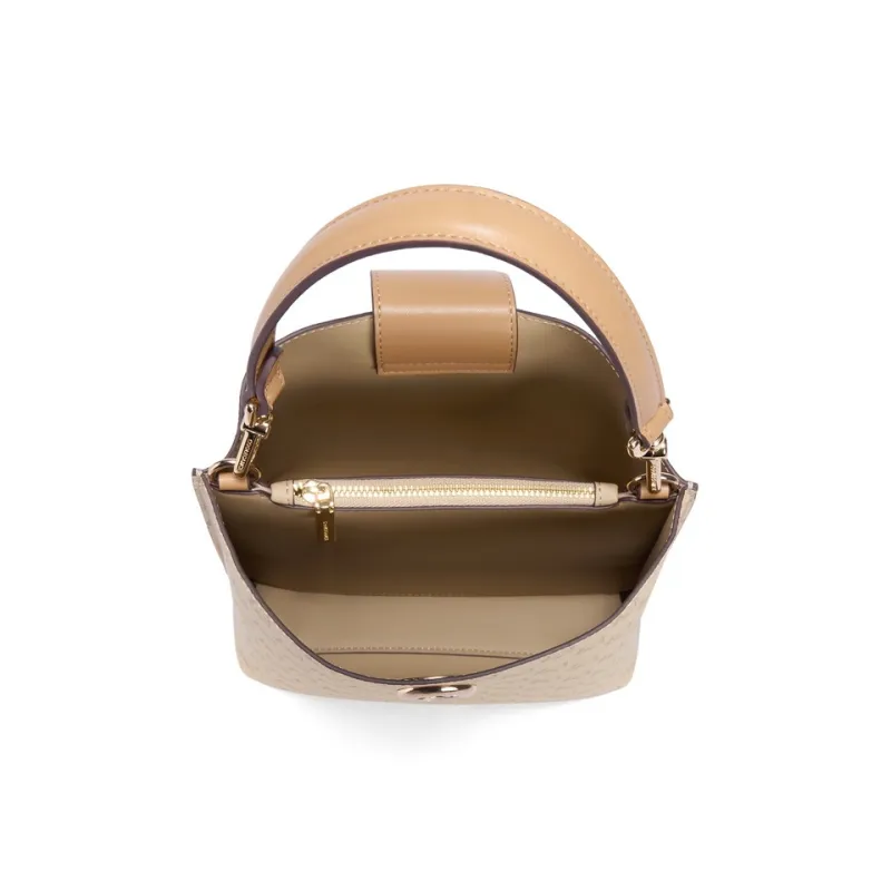 BELLE Artificial Leather Handbag, Shoulder Bag Medium Size Women's Coffee/Apricot-7