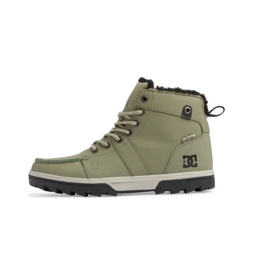 DC Shoes Woodland Slip-Resistant Mid-Top Skateboard Shoes Men's Army Green