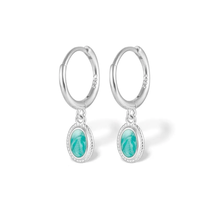 KING OF BLING 925 Sterling Silver, Enamel Earrings Unisex-0