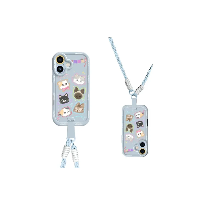 Sen Dog Silicone Material Cartoon With Lanyard Crossbody Phone Cases Compatible With Apple 16 Pro Max/Pro/Plus/15/14/13-22