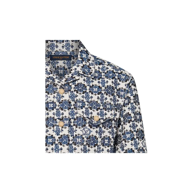 LOUIS VUITTON Monogram Flower Mosaic Denim Jacket-5