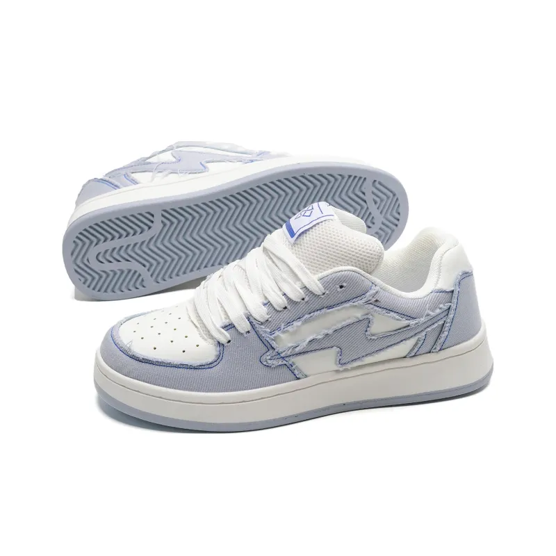 KAAVER OTTO Slip Resistant Breathable Skateboard Shoes Unisex Gray Blue-6