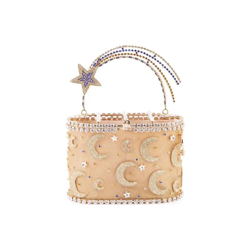 Rosantica Metal Handbags Clutches Mini Women's Gold-2