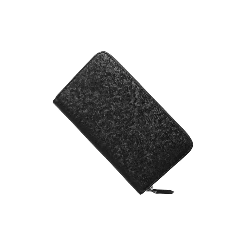 BVLGARI Calfskin Coin Purse Men's Black-1