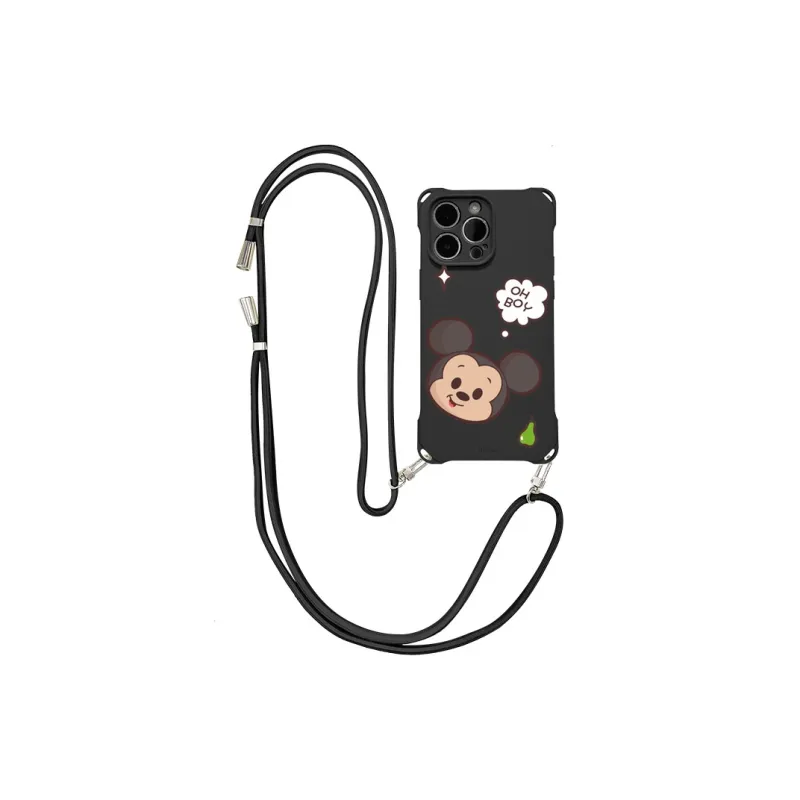 Disney Silicone Material Square Lanyard Cartoon Mickey Phone Cases Compatible With Apple 16 Pro Max/Pro/Plus/15/14/13-2