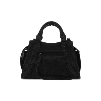 Balenciaga Neo Classic Cow Leather Tote Bag Shopping Bag Crossbody Handbag Mini Women's Black