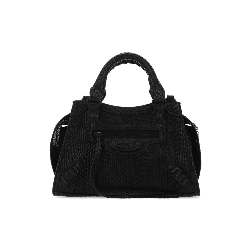 Balenciaga Neo Classic Cow Leather Tote Bag Shopping Bag Crossbody Handbag Mini Women's Black-0