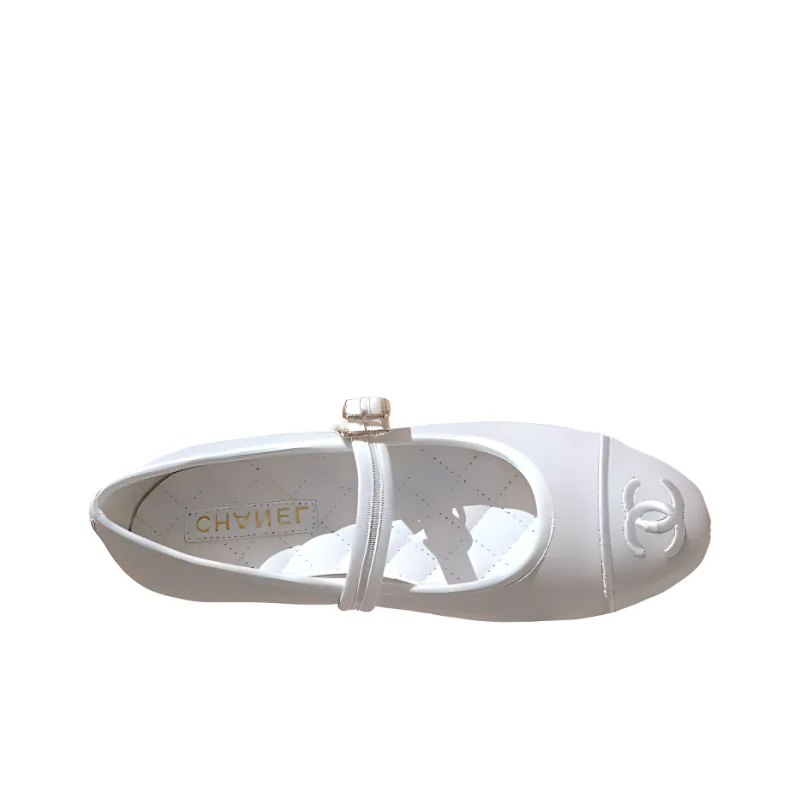CHANEL Casual Single Shoes Women's White-2
