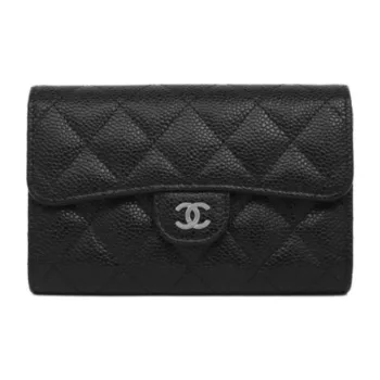 CHANEL Classic Medium Flap Wallet Black AP0232