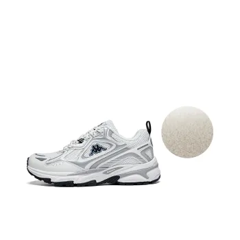 Kappa Warm Wear Resistant Slip Resistant Low Top Casual Running Shoes Unisex White Gray