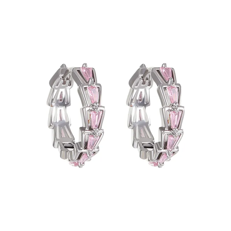 KING OF BLING Alloy With Zircon Stud Earrings Unisex Year Of The Snake Good Luck-0