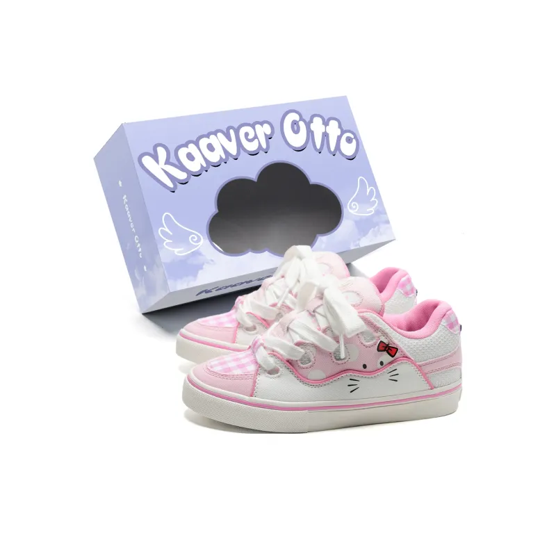 KAAVER OTTO Lightweight And Breathable Low-Top Versatile Girlish Heart Cute Skateboard Shoes Women's-0
