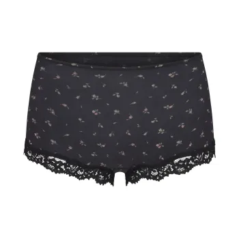 SKIMS FW24 FITS EVERYBODY LACE BOY SHORT Boxer Shorts Women's ONYX ROSEBUD PRINT/Agate Rose Lily Print