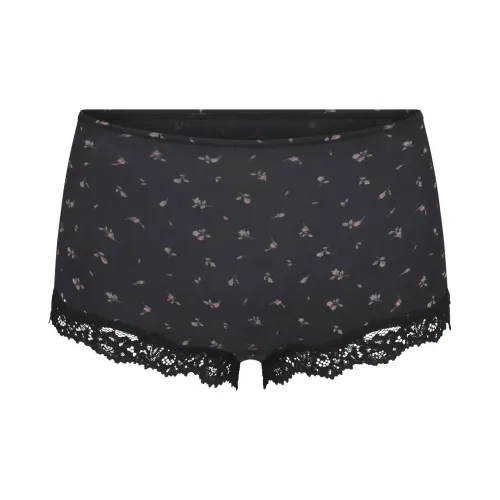 SKIMS FW24 FITS EVERYBODY LACE BOY SHORT Boxer Shorts Women's ONYX ROSEBUD PRINT/Agate Rose Lily Print