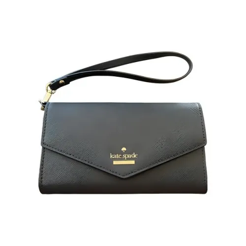 Kate Spade Leather Envelope Bag Clutch Wallet Women's Black