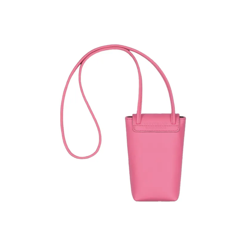 LONGCHAMP Le Pliage Xtra Cow Leather One Shoulder Crossbody Cell Phone Pouch Women's Pink-2