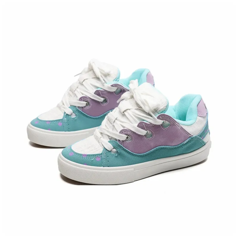 KAAVER OTTO Slip Resistant Low Top Skateboard Shoes Women's Lake Blue-1