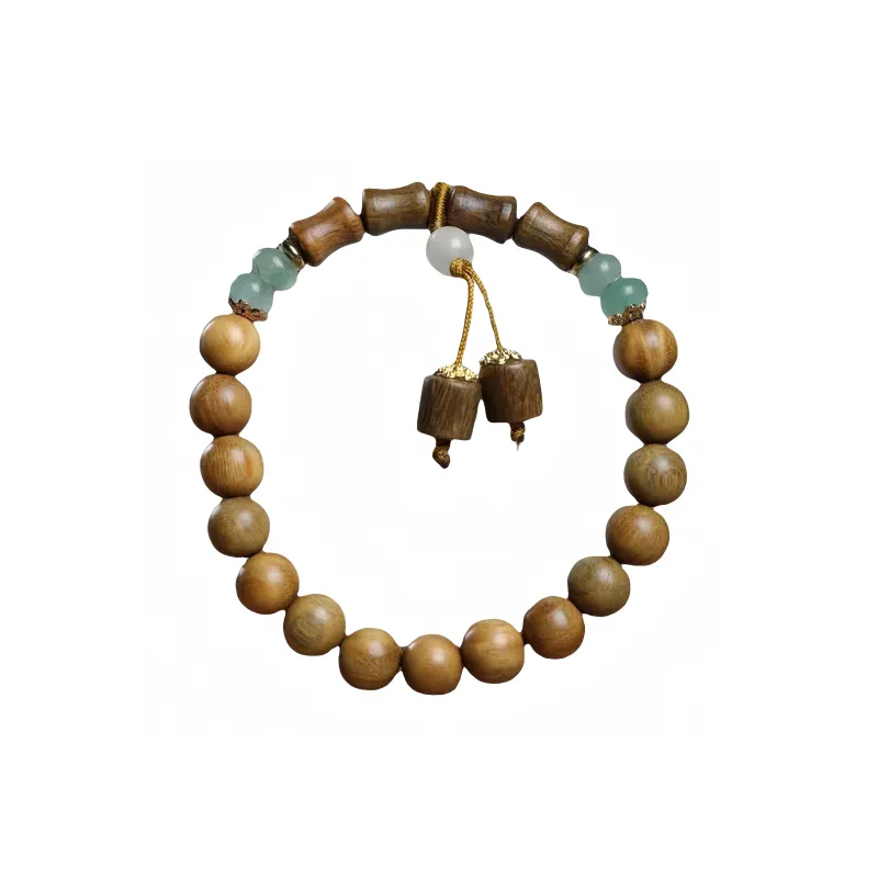 YUFANGCHUN Green Sandalwood Wooden Bracelets Unisex-0