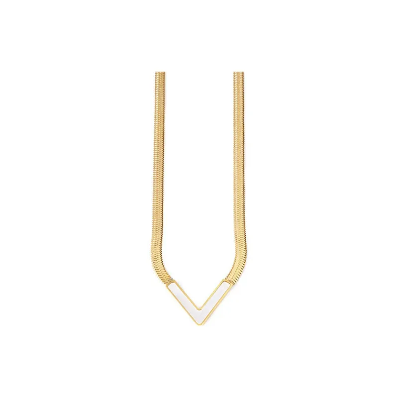 KING OF BLING Titanium Steel, Mother Of Pearl Necklaces Unisex-6
