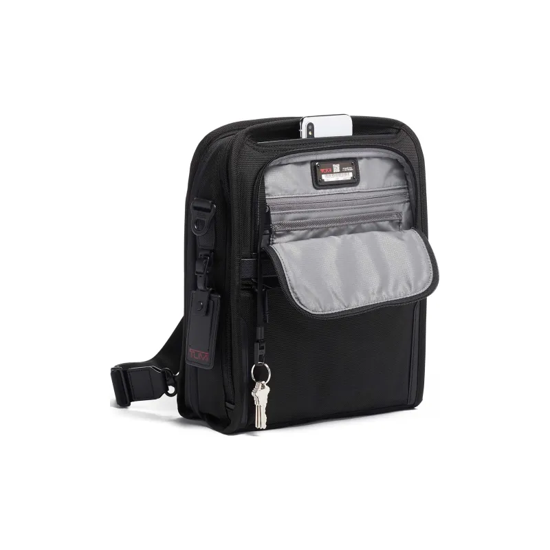 TUMI Alpha Ballistic Nylon Handbag, Crossbody Bag Medium Size Men's Black-4