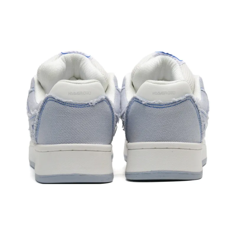 KAAVER OTTO Slip Resistant Breathable Skateboard Shoes Unisex Gray Blue-5