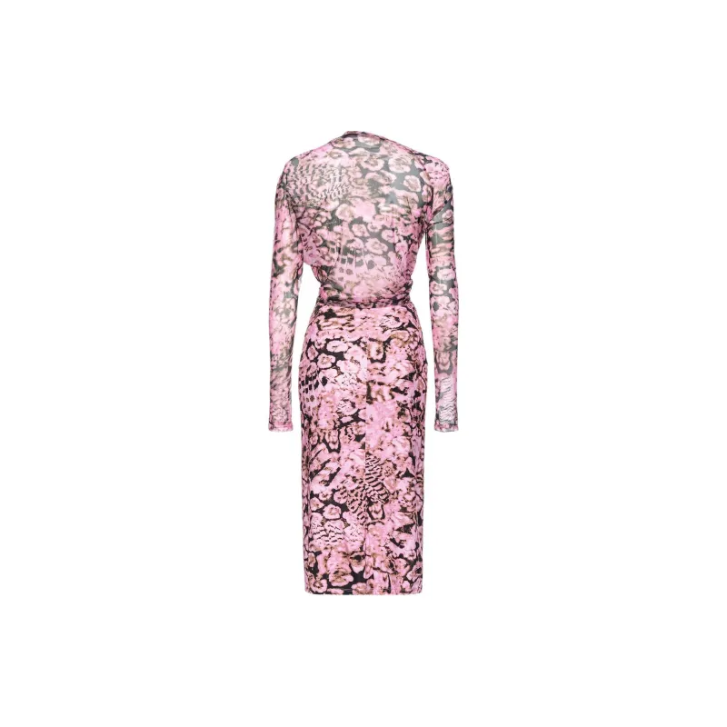 PINKO Floral-print Gathered Midi Dress-1