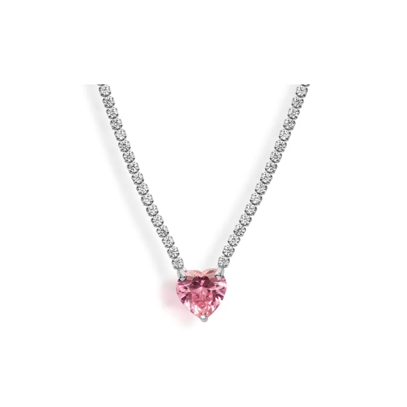 KING OF BLING Alloy With Zircon Necklaces Women's Silver-0
