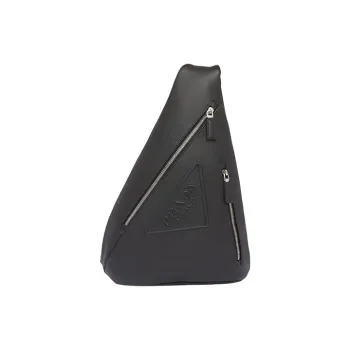 PRADA Cross Leather Crossbody Bag, Shoulder Bag Men's Black