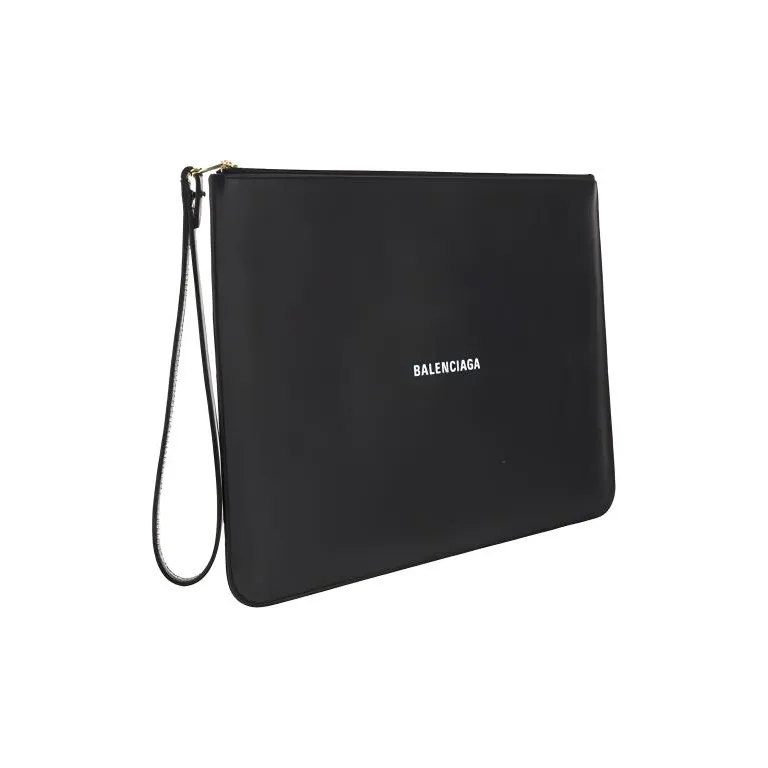 Balenciaga Cow Leather Clutch Men's Black-2