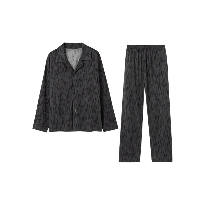 Huggy Kissy Pajama Set Men's Premium Black-0
