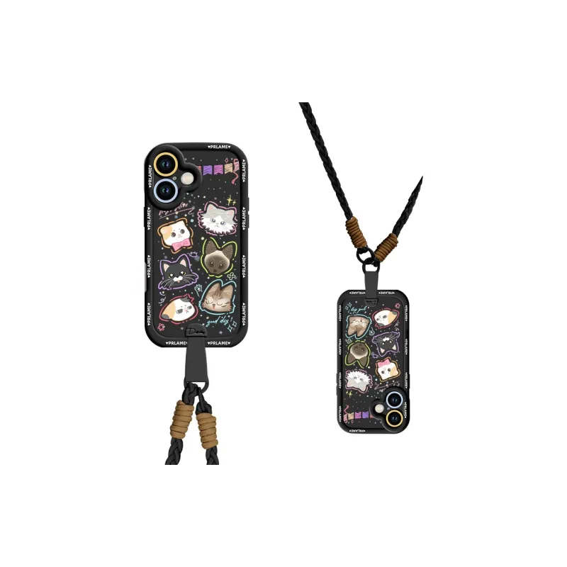 Sen Dog Silicone Material Cartoon With Lanyard Crossbody Phone Cases Compatible With Apple 16 Pro Max/Pro/Plus/15/14/13-6