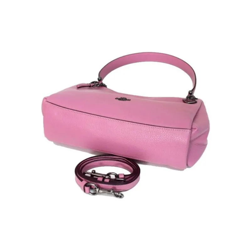 COACH Mia Leather Handbag Shoulder Bag Crossbody Bag Shoulder Bag Medium Size Women's Fuchsia-4
