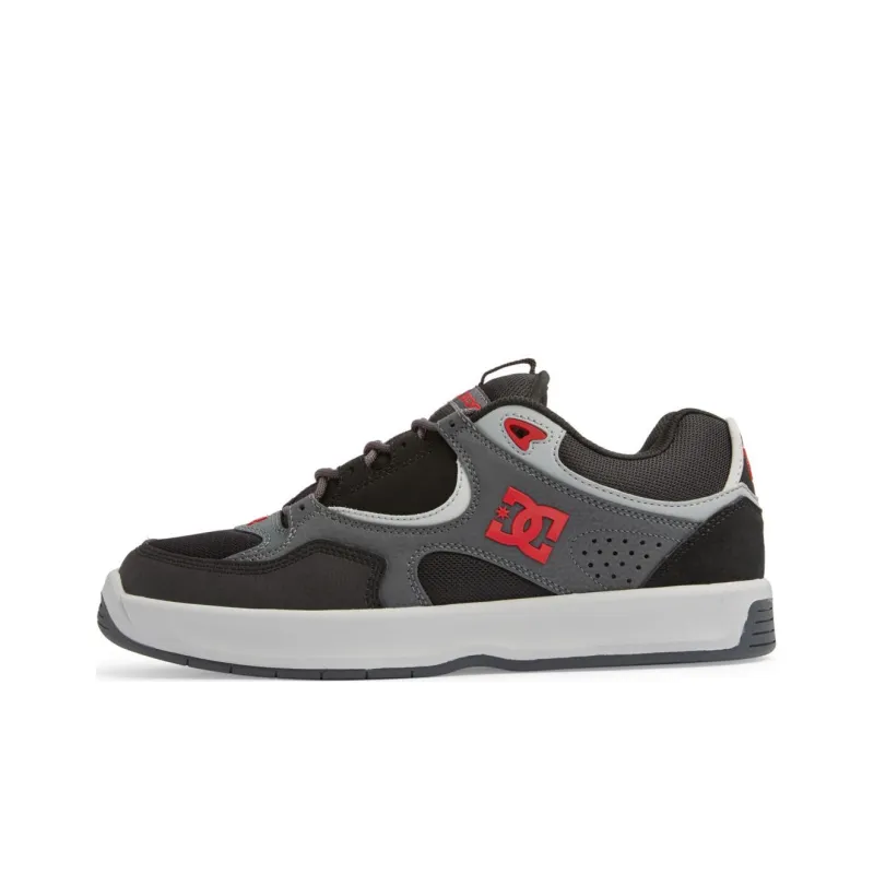 DC Shoes Kalynx Zero Slip Resistant Low Top Skateboard Shoes Men's Gray Black Red-0
