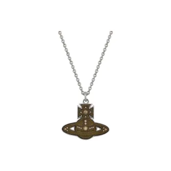 Vivienne Westwood Oxidized Brass, Silver Plated, Crystal, Platinum Necklaces Unisex Silver