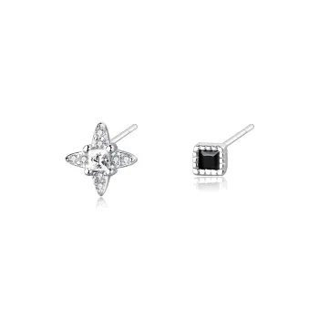 SHK Sterling Silver Stud Earrings Unisex