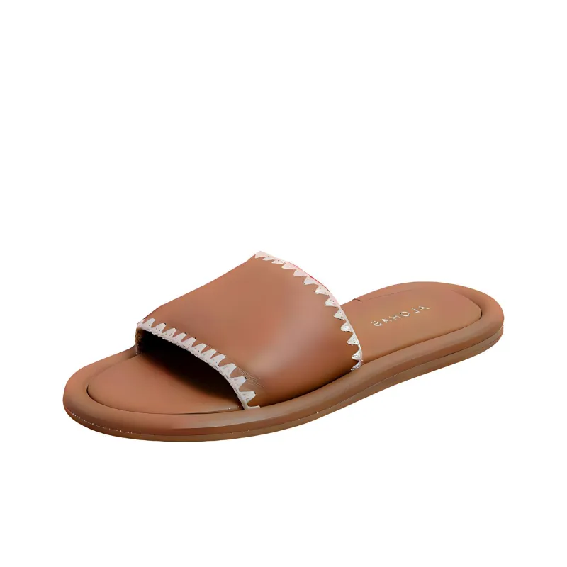 ALOHAS Abrasion-Resistant Slide Slippers Women's Brown-2