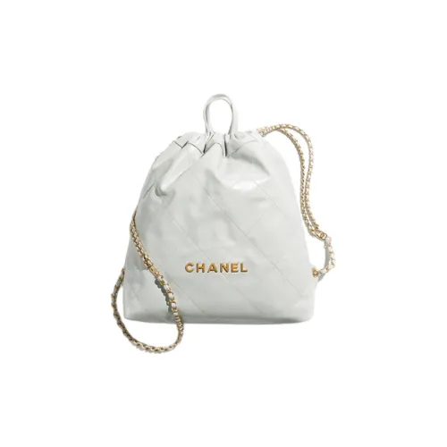 CHANEL Calfskin Backpack Large Size Women's Light Blue