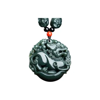 Renyu Jewelry Hetian Jade Necklaces Green Jade Unisex