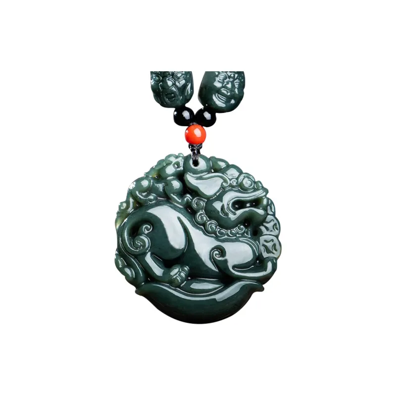Renyu Jewelry Hetian Jade Necklaces Green Jade Unisex-0