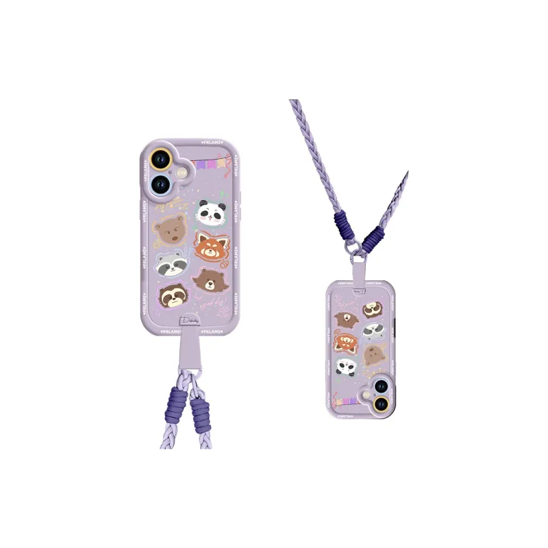 Sen Dog Silicone Material Cartoon With Lanyard Crossbody Phone Cases Compatible With Apple 16 Pro Max/Pro/Plus/15/14/13-36