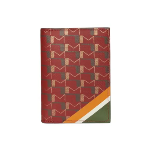 Moynat Canvas And Stripe Fabric Print Card Holder Men's Red/Green/Orange