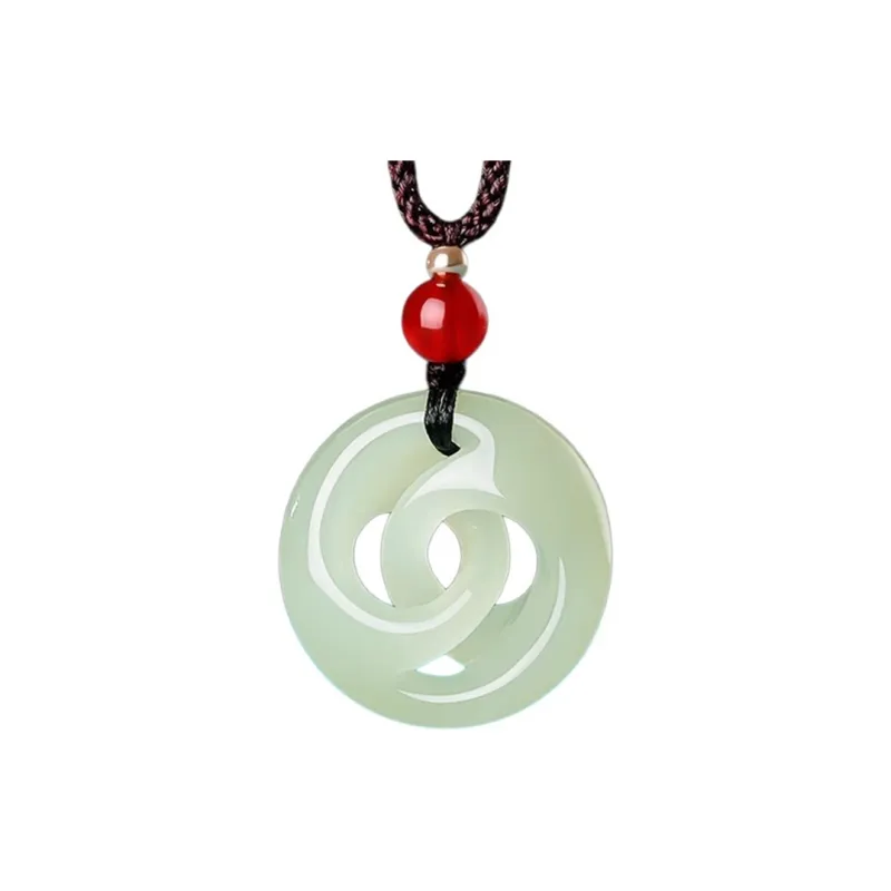 Zhen Yu Zhen Pin Hetian Jade Necklaces Green Jade Unisex-4