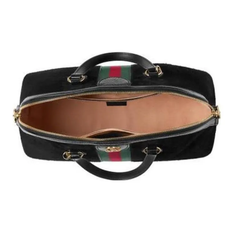 GUCCI Ophidia Canvas With Leather Trim Dome Bag Shoulder Bag Crossbody Bag Handbag Medium Size Women's Black-3