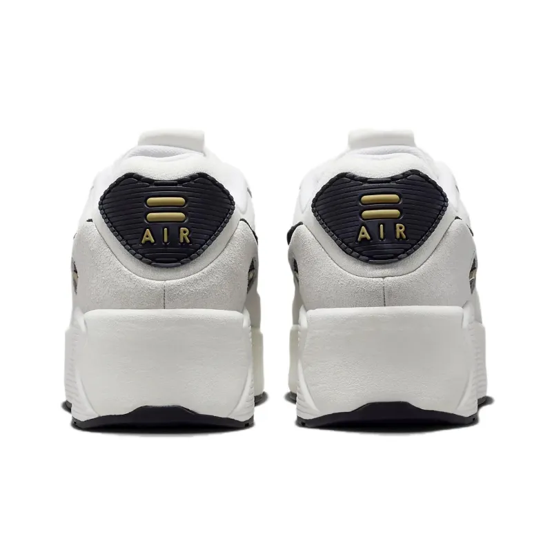 Nike Air Max 90 LV8 White Metallic Gold Black Women's-4
