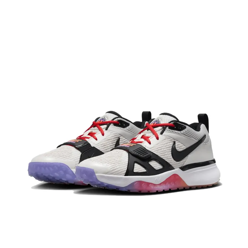 Nike Air Zoom Diamond Anti Slip Wear Resistant Low Top Baseball Shoes Men's White Black Pink-2