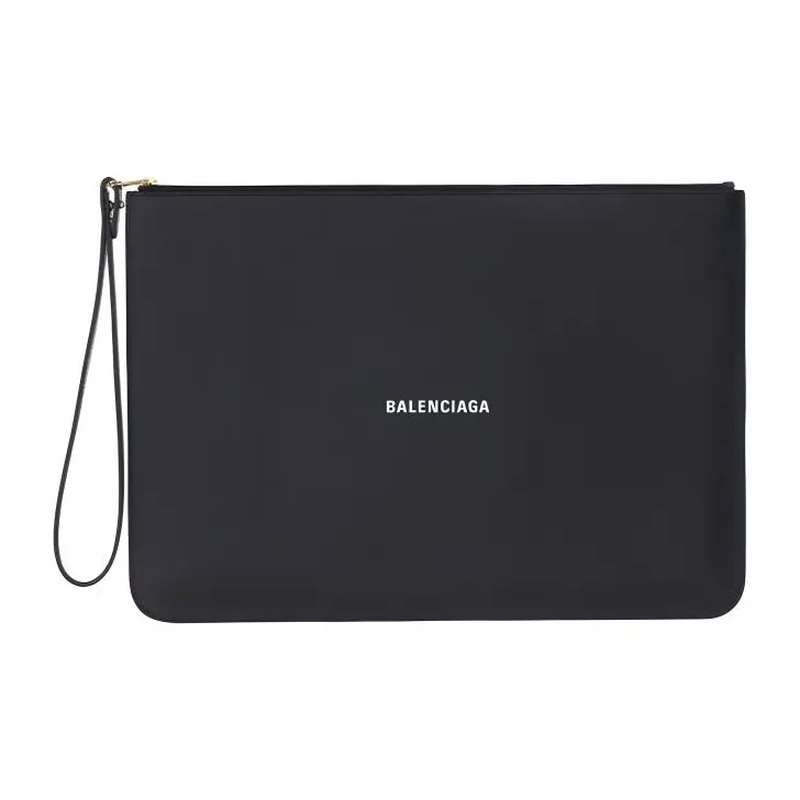 Balenciaga Cow Leather Clutch Men's Black-0