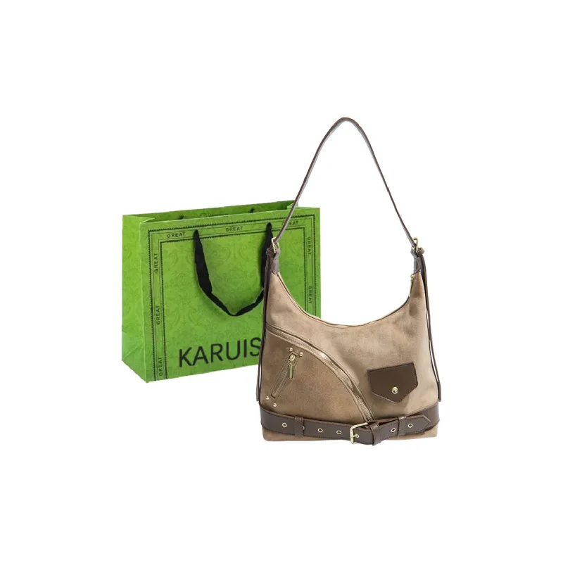 KARUISHA Suede Crossbody Bag, Shoulder Bag Women's Khaki/Black/Brown/Coffee-0