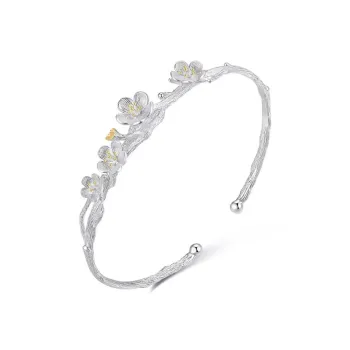 KING OF BLING 925 Sterling Silver Bangles Women's New Chinese Style, Good Luck