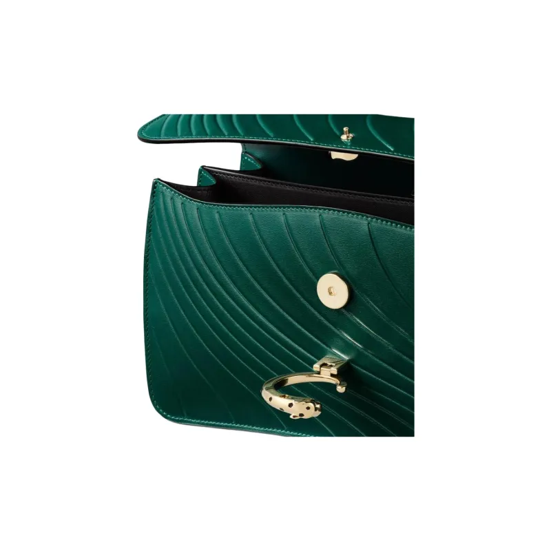 CARTIER Panthère De Cartier Calfskin Crossbody Bag Shoulder Bag Small Size Women's Emerald Green-2